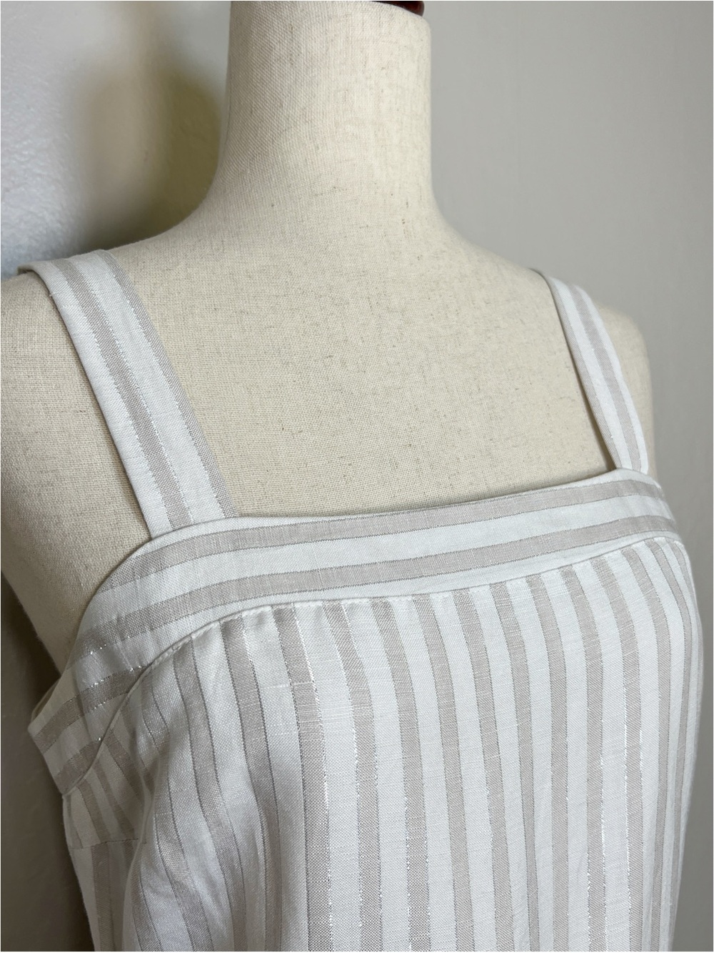LOFT White and Light Gray Striped Maxi Dress - Picture 6 of 12